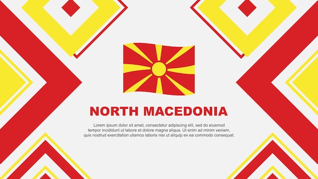 North macedonia flag abstract background design template north macedonia independence day banner wallpaper vector illustration north macedonia independence day