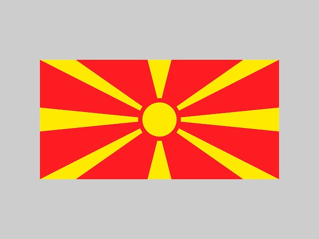 Вектор Официальные цвета и пропорции флага северной македонии векторная иллюстрация