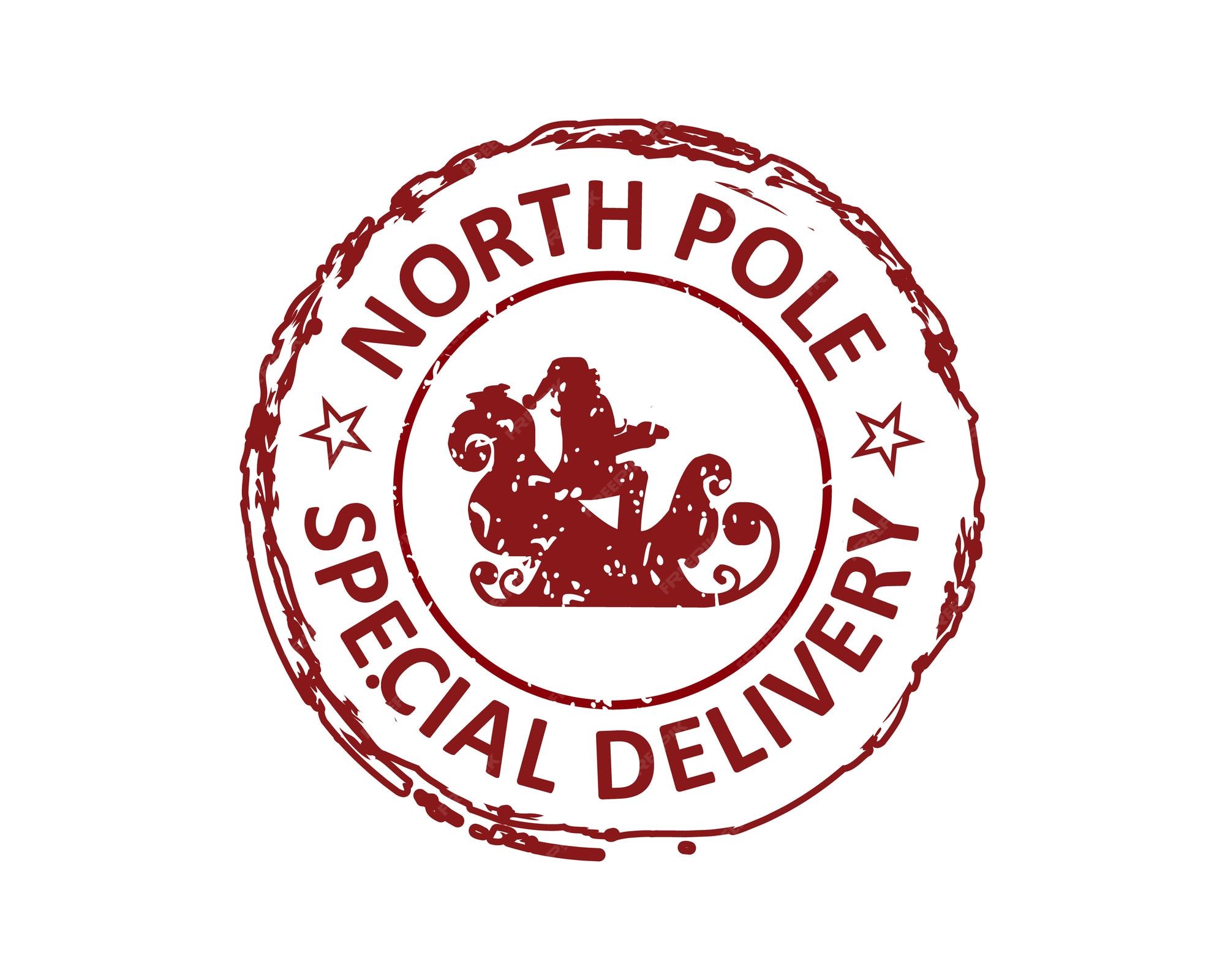 Premium Vector North Pole special delivery grunge rubber stamp design