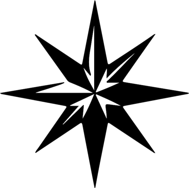 Vettore silhouette nera della stella del nord con sfondo trasparente