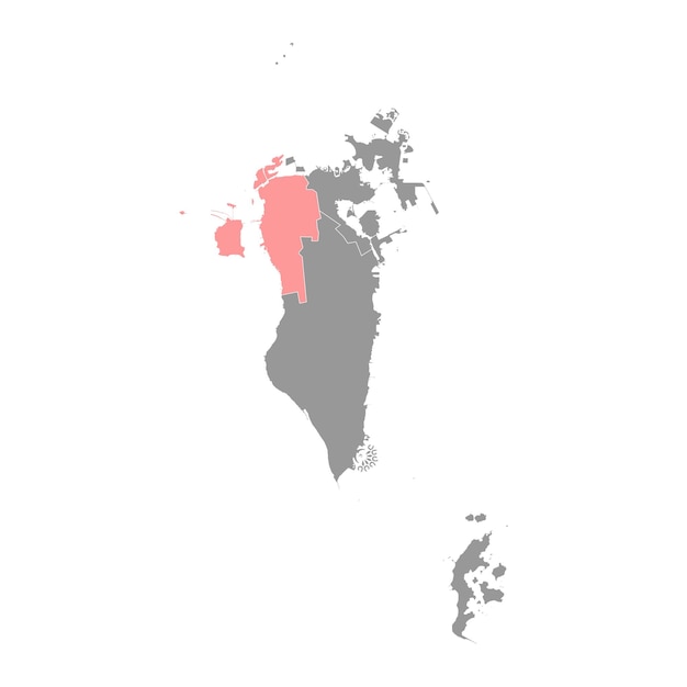 Northern Governorate map administrative division of the Bahrain