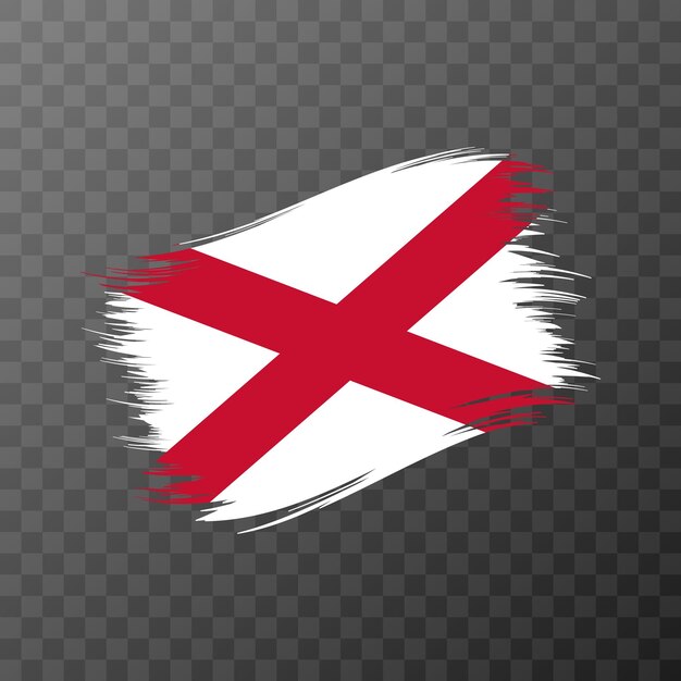 Northern ireland national flag grunge brush stroke vector illustration on transparent background