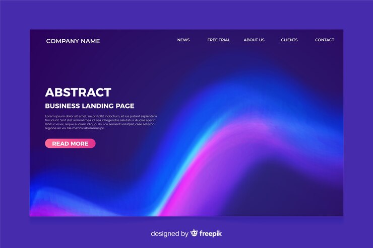 Vector northern lights landing page template