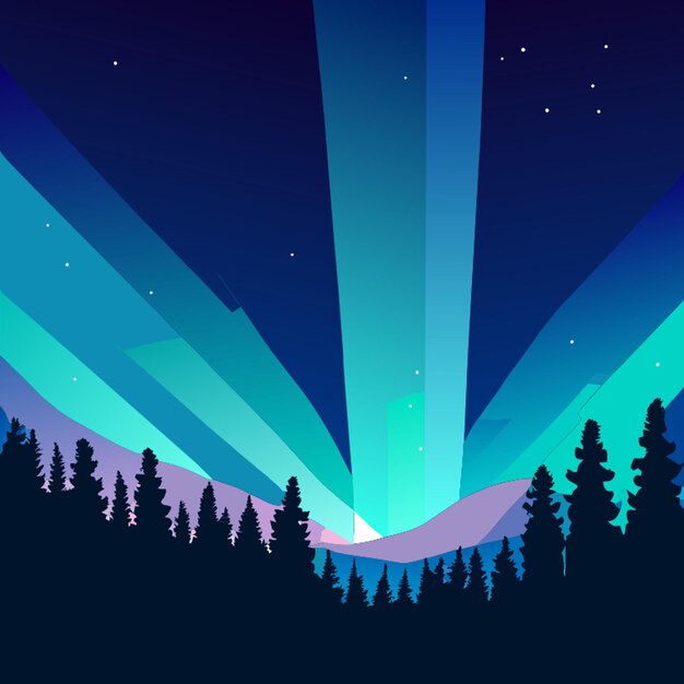 Vector northern lights simple pattern vector illustration