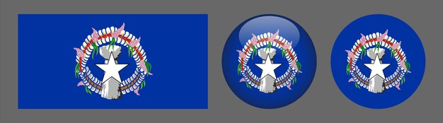 Northern mariana islands flag set collection vector