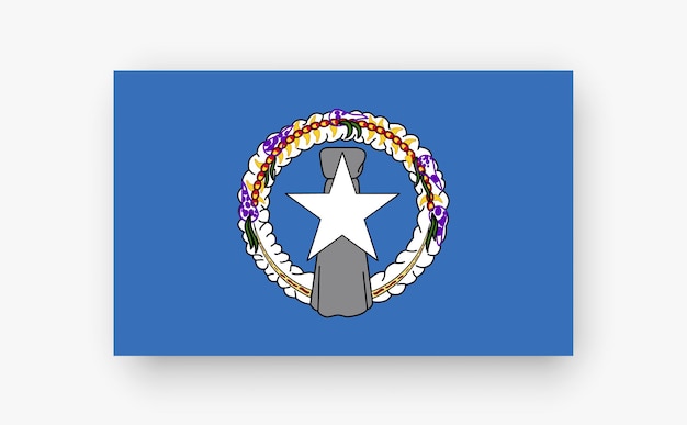 Vector northern marianas island detailed flag on white background vector illustration