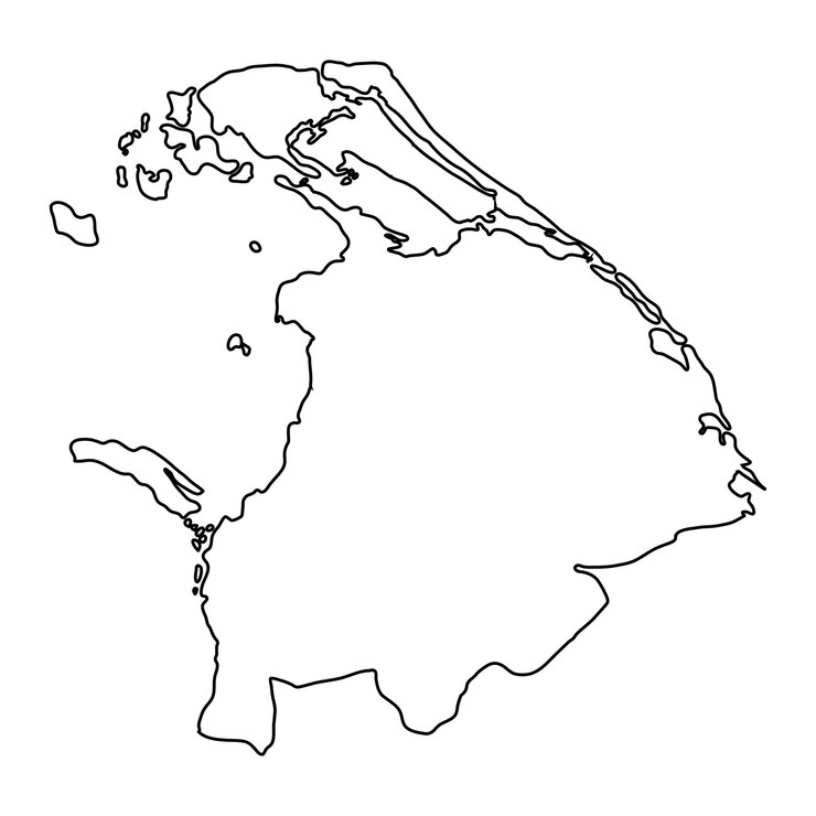 वेक्टर northern province map administrative division of sri lanka vector illustration