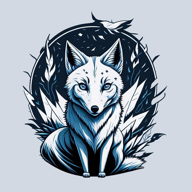 Northern Spirit Arctic Fox Vector Art for Prints