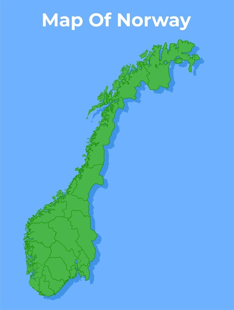 Vector norway detailed country map in green vector illustration