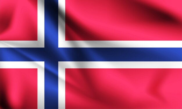 Vector norway flag waving