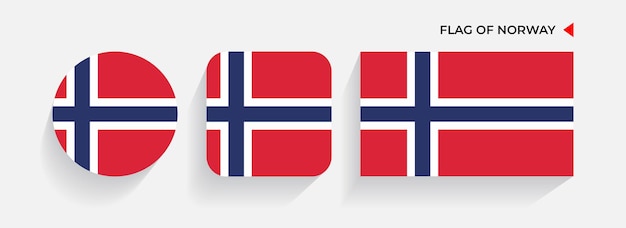 Норвегия флаги расположены в круглых квадратных и прямоугольных формах