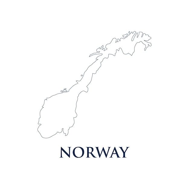 Norway map icon Europe outline logo design illustration