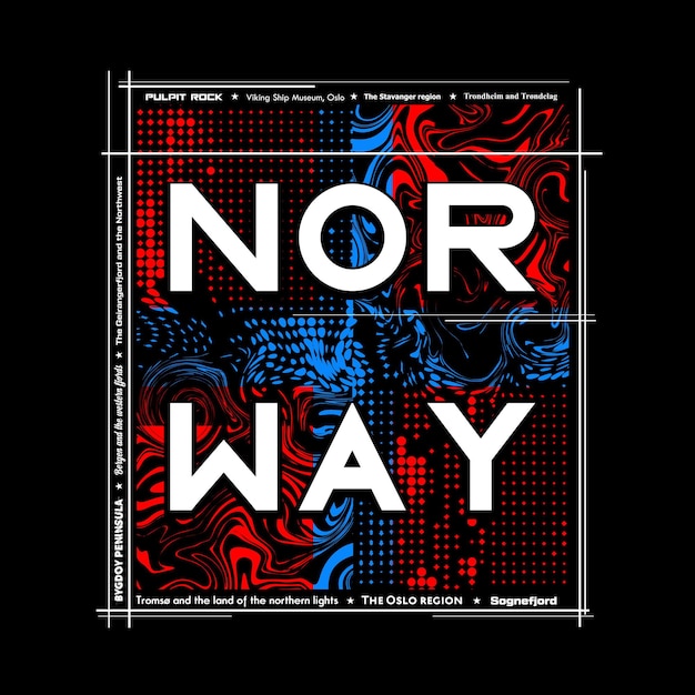 Norway t shirt  poster design vector illustration