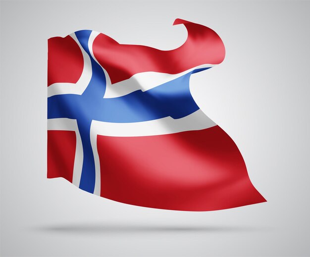 Norway, vector 3d flag isolated on white background