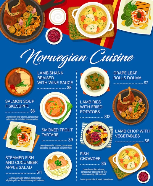 Norwegian cuisine menu meat fish vegetable food