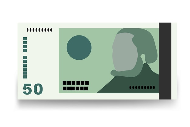 Vector norwegian krone vector illustration norway money set bundle banknotes paper money 50 kr