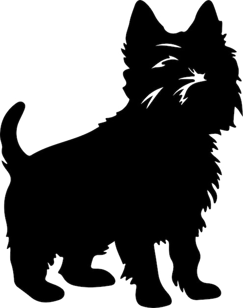 Vector norwich terrier black silhouette with transparent background