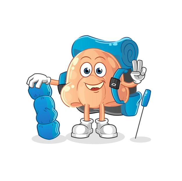 Nose go camping mascot cartoon vectorxA