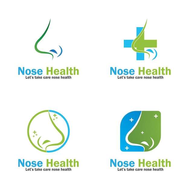 Disegno del modello dell'illustrazione vettoriale dell'icona dell'assistenza sanitaria del naso