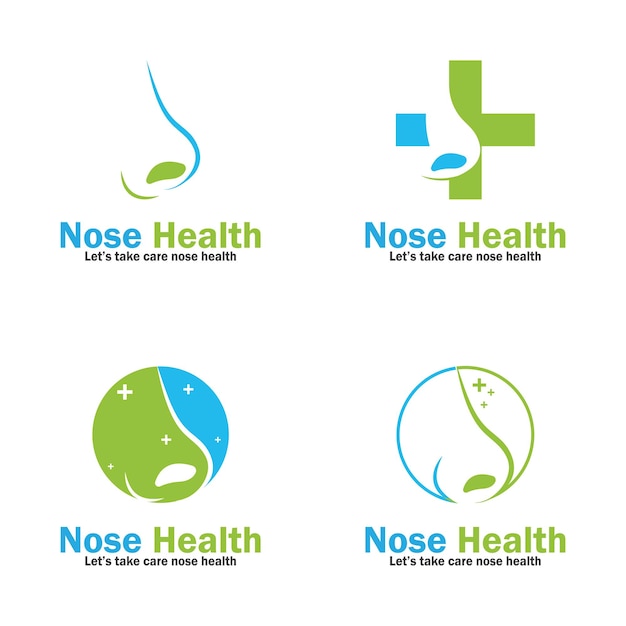 鼻の健康管理のアイコン ベクトル イラスト テンプレート デザイン