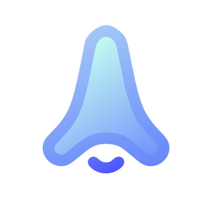 Vector nose icon colored shapes gradient