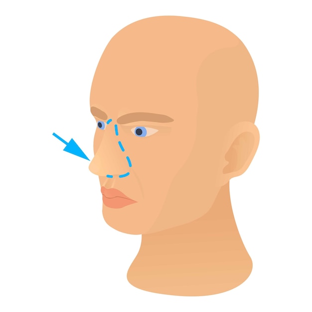 Иконка пластики носа карикатурная иллюстрация векторной иконки пластики носа для паутины