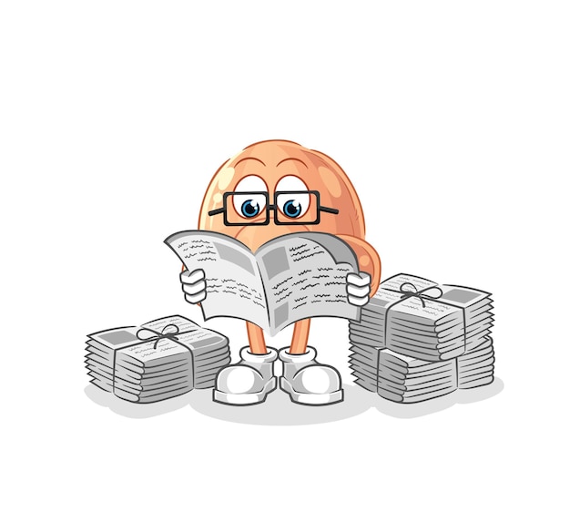 Nose read newspaper cartoon character vectorxA