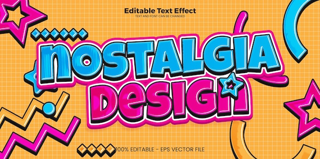 Nostalgia editable text effect in modern trend style