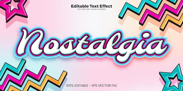 Nostalgia editable text effect in modern trend style