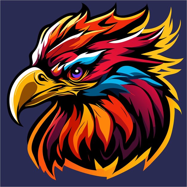 Nostalgia in Vivid Colors Colorful Vintage Eagle Concept in EPS