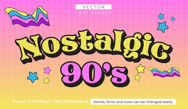 Nostalgic 90's editable text effect