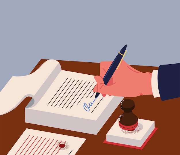 Notarisdiensten ondertekenen het document