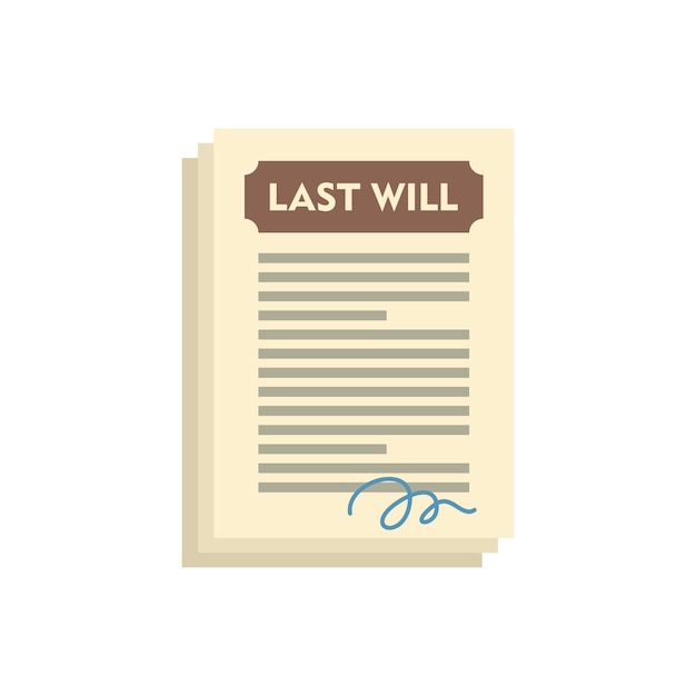 Vector notary last will icon flat illustration of notary last will vector icon for web design