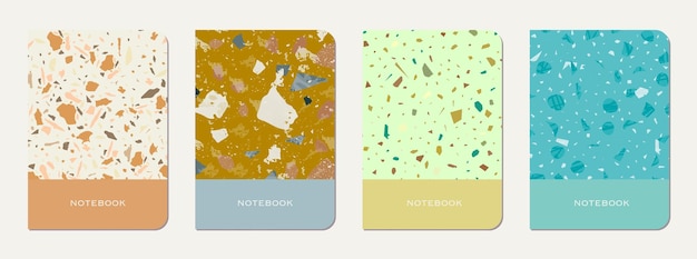 Vector note book cover design terrazzo abstract