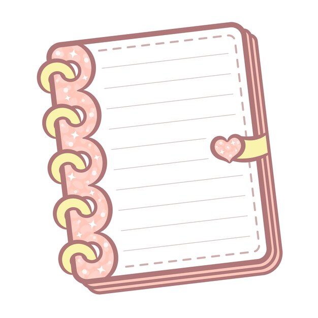 Vector note book letter with pastel coloring for writing