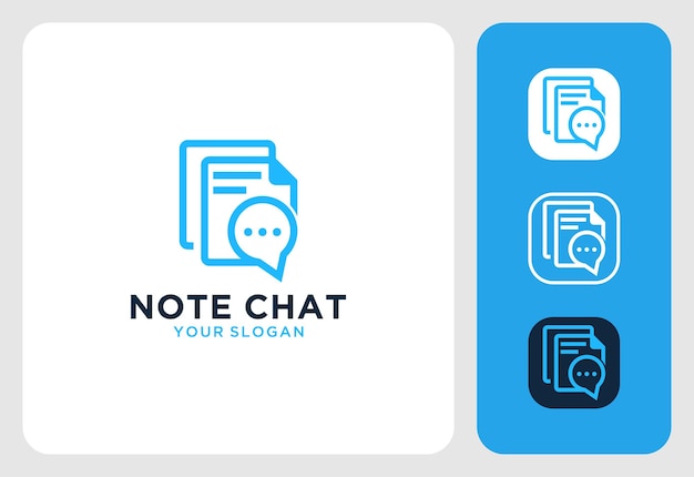 Note chat modern line art logo design