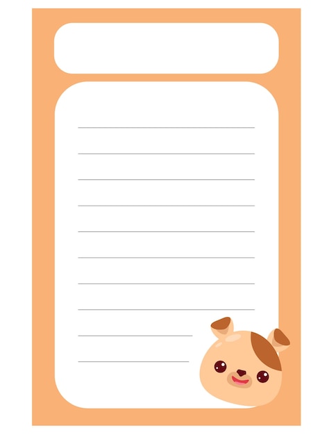 Note of cute animal label illustration Memo paper kindergarten name tag kid iconwriting paper