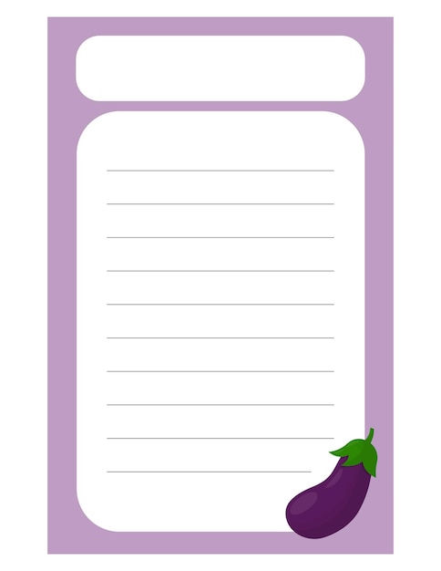 Note of cute vegetable label illustration Memo paper Vector drawing writing paper