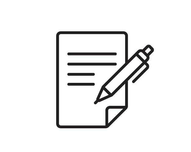 Note icon vector sign Paper message or document page