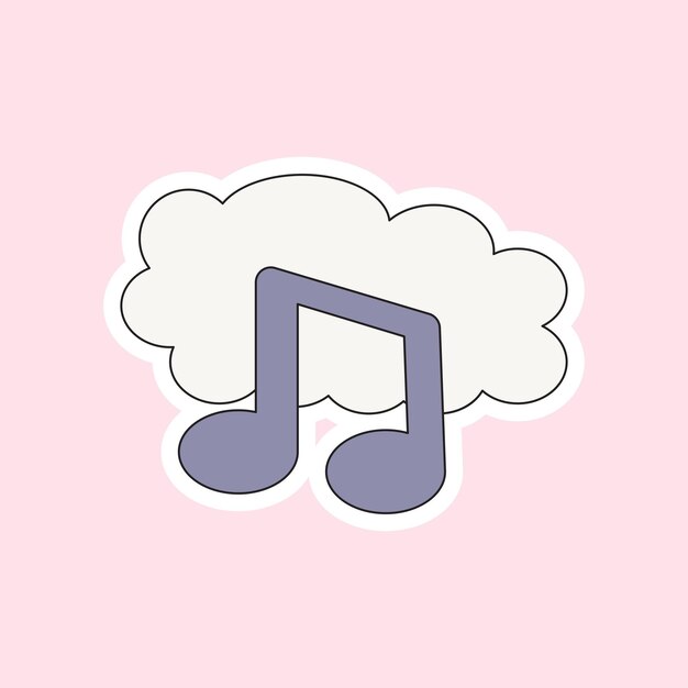 a note music isolated on soft pink background