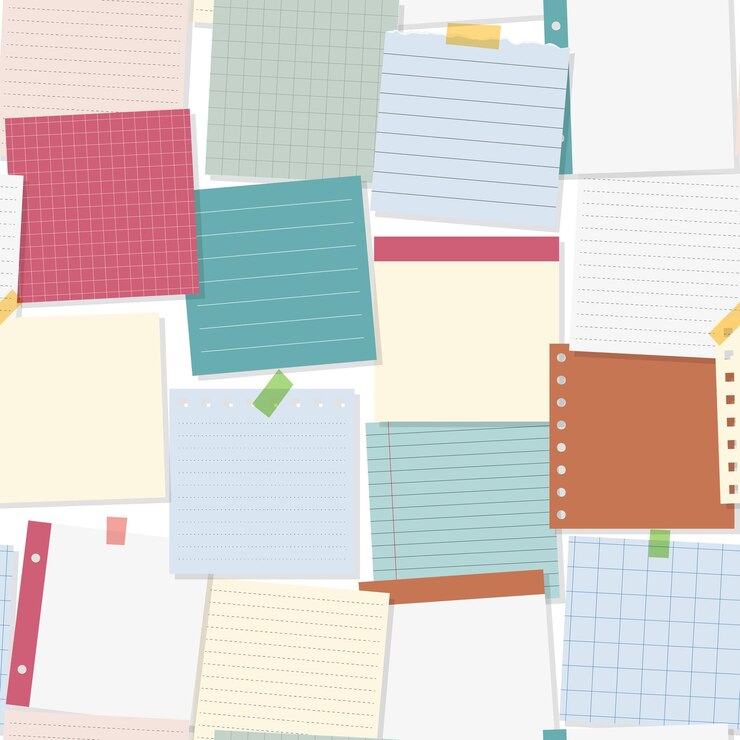 Vector note paper or sticky note vector set