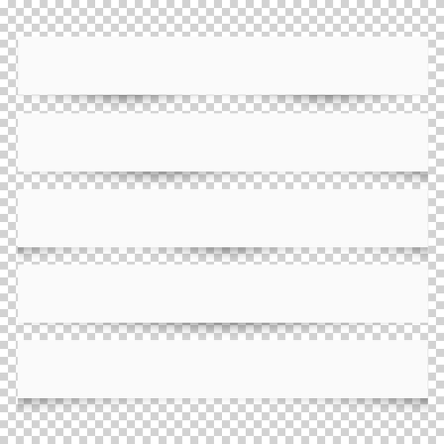 Vector note papers white blank with different shadows