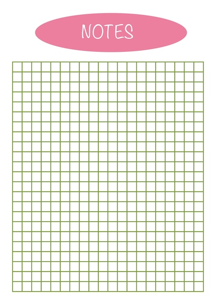 Note sheet template. Minimalistic, simple, bright.