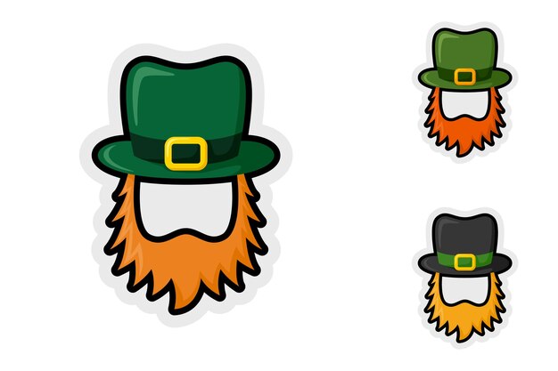 Note sticker set with Leprechaun Hat and Beard