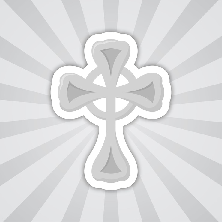 Vector note sticker with christian cross vector