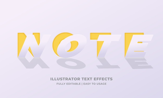 Note White Paper Text Style Effect