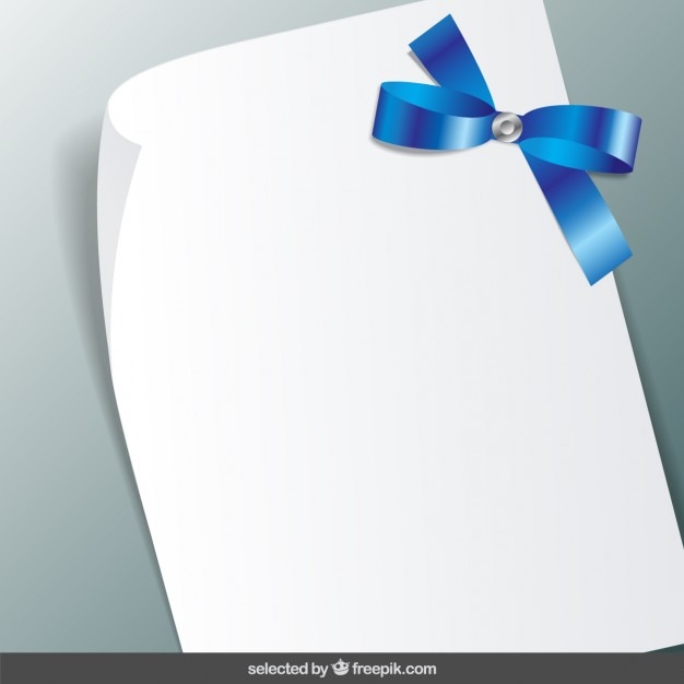 Note with blue ribbon