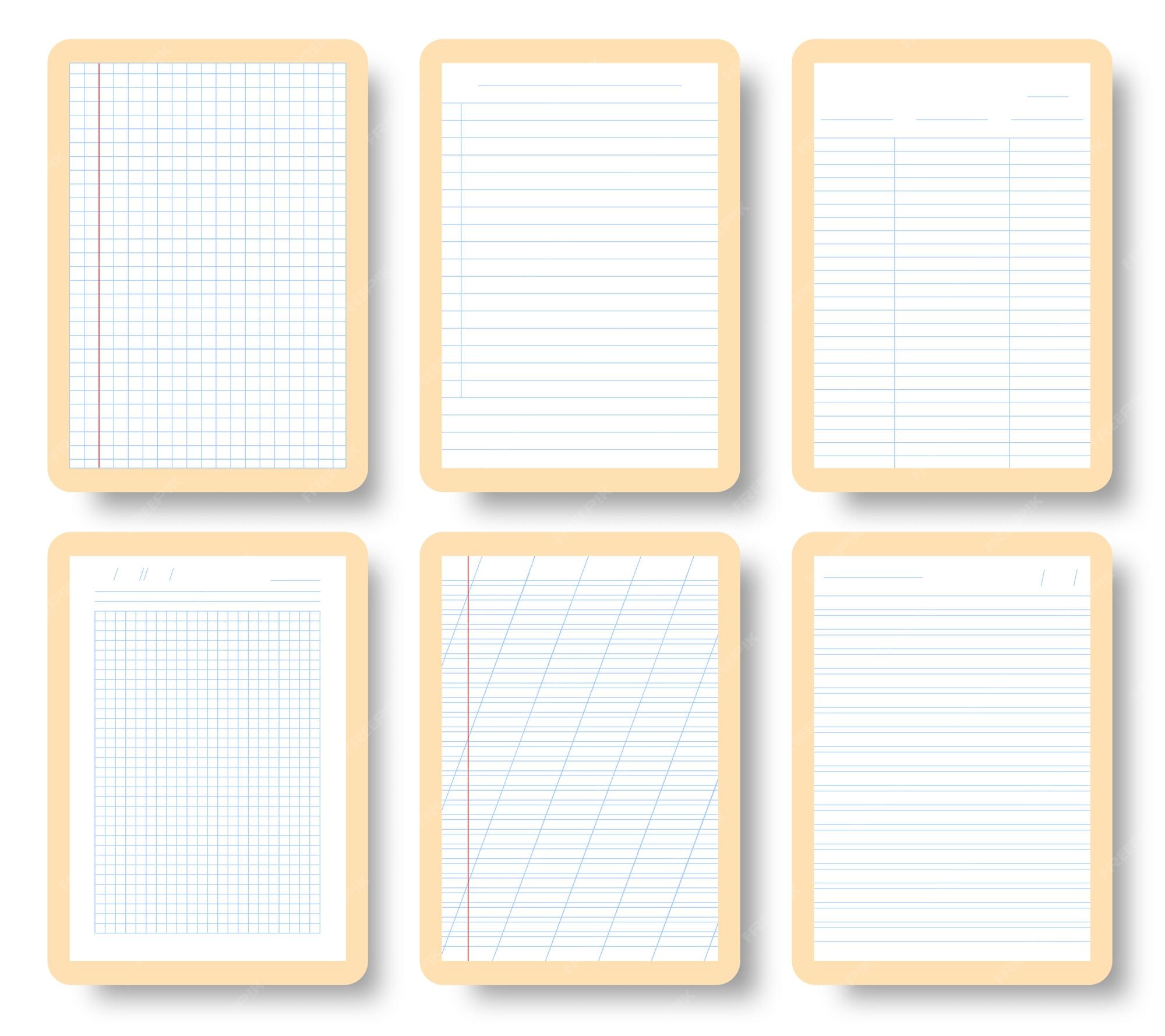 Premium Vector Notebook a4 blank grid square cell lined paper sheet