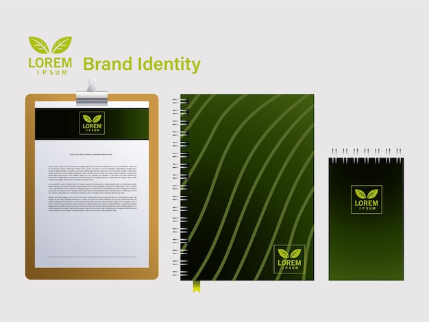 Notebook for brand identity in companies illustration design