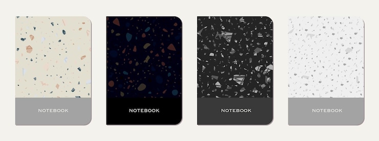 Vector notebook cover design terrazzo abstract